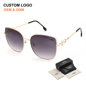 Wholesale Fashion Oversized Square Frames Metal Sunglasses UV Protection Lenses <b>Sun</b> Glasses for Men Women <b>Shades</b> Custom - Product Image 1