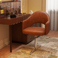 Chaise de bureau pivotante moderne en cuir PU avec hauteur réglable pour usage domestique et commercial