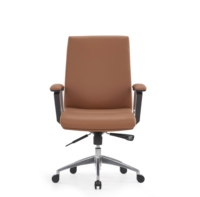 Chaise de bureau pivotante, chaise de direction marron pour le personnel de bureau