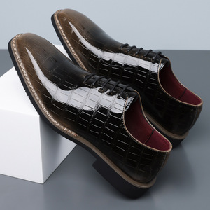 Zapatos de Vestir de Cuero para Hombre de Alta Calidad 2026, Zapatos Oxford de Charol con Punta en Pico, Estampado de Cocodrilo Verde, con Cordones - Product Image 4