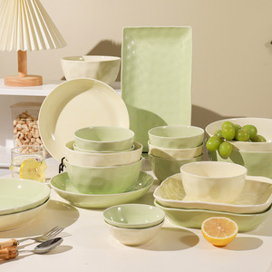 Luxury Ceramic <b>Dinnerware</b> <b>Set</b> Wholesale Cream Style Tableware - Product Image 2