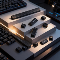 Capuchon de touche en fibre de carbone usiné par CNC de précision pour clavier mécanique de jeu/bureau personnalisé OEM ODM