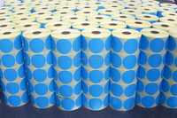 Autocollant Imprimé Bleu Couleur Rond 50x50mm 500pcs Etiquette Rouleau Autocollants Transfert Thermique 50x50 Merci Cercle Autocollant Rond