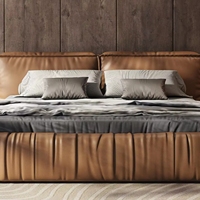 Lit double surdimensionné en forme de bloc de tofu, design froissé, lit moderne en tatami, lit souple pour chambre principale, mobilier de maison