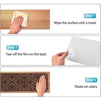 Tapis de sol Offre Spéciale Rod Step Mat Tapis Runner Escalier Marches Tapis Ensemble avec Adhésif Réutilisable Fort Grip