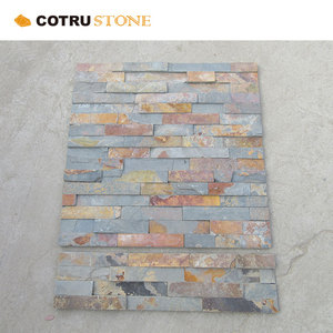 Trung Quốc Hot Bán Giá Rẻ Veneer <span class=keywords><strong>Slate</strong></span> Tự Nhiên Chia Văn Hóa Đá Gỉ Màu Đen Tường Bảng Điều Khiển Ốp Cho Lò Sưởi Và Ngoại Thất - Product Image 5