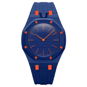 Ultimo Modello di Orologi al Quarzo Ottagonali alla Moda con Cinturino in Silicone in Otto Colori e Quadrante Arcobaleno - Product Image 3