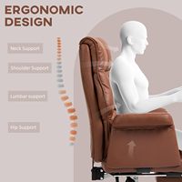 Bon marché, chaise de bureau en cuir à dossier haut, chaise de bureau ergonomique réglable en cuir PU avec roulettes