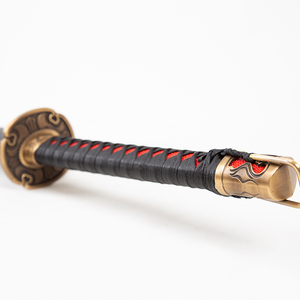 <span class=keywords><strong>Katana</strong></span> artisanal en <span class=keywords><strong>acier</strong></span> au carbone de 115 cm avec finitions en cuivre, épée décorative, accessoire de cosplay - Product Image 2