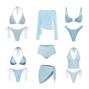 Traje de Baño de Tres Piezas, <span class=keywords><strong>Bikini</strong></span>, Estilo Europeo Americano, Sexy, con Cuello Halter, para <span class=keywords><strong>Chicas</strong></span> Atrevidas - Product Image 2