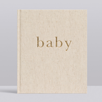 Carnet de notes personnalisé en tissu de lin épais, pour bébé, Journal intime avec Logo gaufré or et boîte de couverture rigide en lin