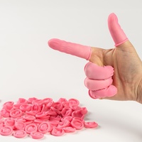 Fundas Protectoras para Dedos Desechables, Antiestáticas, Impermeables, Elásticas, Color Rosa, para Talleres Electrónicos Libres de Polvo