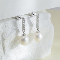 Boucles d'oreilles perles de Tahiti accessoires en gros 925 argent boucle d'oreille bijoux semi-montures boucles d'oreilles perles d'eau douce naturelles montages