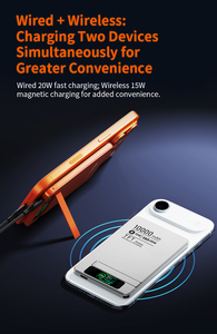 <span class=keywords><strong>Batterie</strong></span> <span class=keywords><strong>externe</strong></span> ultra-fine 10000 mAh avec logo personnalisé, charge magnétique, support et charge rapide sans fil - Product Image 5