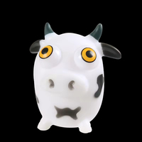 Jouet anti-stress en PU avec yeux qui sortent pour filles et garçons, vente en gros OEM, motif vache et mouton