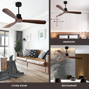 <span class=keywords><strong>Ventilateur</strong></span> de <span class=keywords><strong>plafond</strong></span> LED moderne nordique <span class=keywords><strong>avec</strong></span> lumière, 52 pouces, en métal, 3 pales en bois massif, télécommande, OEM ODM - Product Image 4