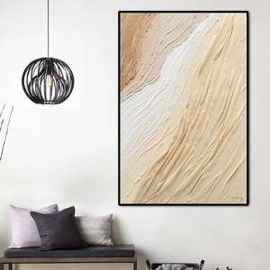 Quadro Moderno in Tela con Texture 3D Effetto Arenaria, Dipinto Astratto di Paesaggio Marino con Onde Oceaniche per Decorazione Soggiorno - Product Image 2