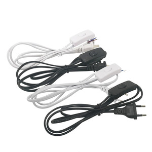 1.8m <span class=keywords><strong>AC</strong></span> <span class=keywords><strong>Power</strong></span> <span class=keywords><strong>Cord</strong></span> ON-OFF chuyển đổi cắm dây hai pin EU cắm cáp mở rộng dây chúng tôi loại Adapter đen trắng dòng cho đèn Led - Product Image 4