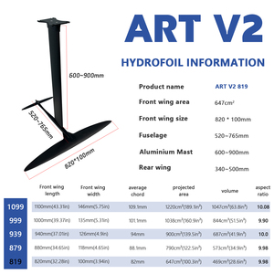 วิงฟอยล์คาร์บอนไฟเบอร์ไฮโดรฟอยล์วิง ART V2 819 ปีกหน้า สำหรับดาวน์วินด์ฟอยล์ พัมป์ฟอยล์ เซิร์ฟวิง ประสิทธิภาพสูง - Product Image 2