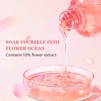 Gel douche à pétales de fleurs naturelles à faible quantité minimale de commande avec logo personnalisé Gel nettoyant pour le corps avec pétales de fleurs parfumé et durable