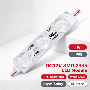 โมดูลไฟ LED สำหรับป้ายโฆษณา UL Listed 12v 7000K 100lm/w SMD 2835 IP68 กันน้ำ แสงพื้นหลัง 1W รับประกัน 5 ปี - Product Image 1