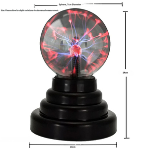 Lámpara de Plasma Creativa con Forma de Bola de Rayo, Sensible al Tacto, Alimentada por USB y Batería, Luz Nocturna con Ion Electrostático - Product Image 2