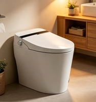 WC intelligent tout-en-un en céramique à siphon à jet de chaleur instantané multifonction avec capteur entièrement automatique – Ensemble de toilettes sanitaires pour salle de bain