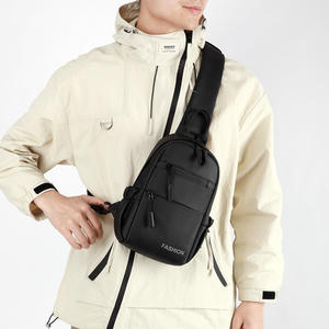 Bolso de Pecho para Hombre, Gris y Negro, Transpirable, Bandolera, para Viajes al Aire Libre, Casual, Primavera 2025 - Product Image 4