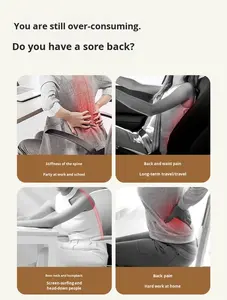 Masajeador de Espalda 3 en 1 Integrado con Compresión Caliente y Terapia de Vibración para Soporte Lumbar, Ideal para Estar Sentado Durante Mucho Tiempo - Product Image 3