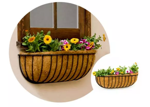 Lotus Leaf Style Manger Flower <strong>Pot</strong> with Coco Coir <strong>Liners</strong> - 24/30/36 Inch <strong>for</strong> Outdoor Indoor <strong>Plants</strong> - Product Image 6