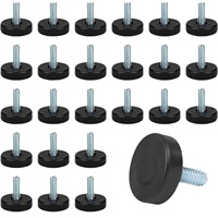 Nivelador de Rosca Ajustable de Acero M6 1/4-20 de Alta Calidad, Personalizado en Todos los Tamaños, Superficie Galvanizada, Base de Plástico PP y Metal