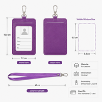 Porte-badge en cuir PU personnalisé avec logo d'entreprise, étui pour carte d'identité avec cordon de cou, idéal pour l'école, le bureau et les expositions