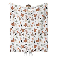 Selimut Flanel Jacquard Karakter Kartun Labu Kawaii Halloween yang Dapat Disesuaikan Secara Grosir