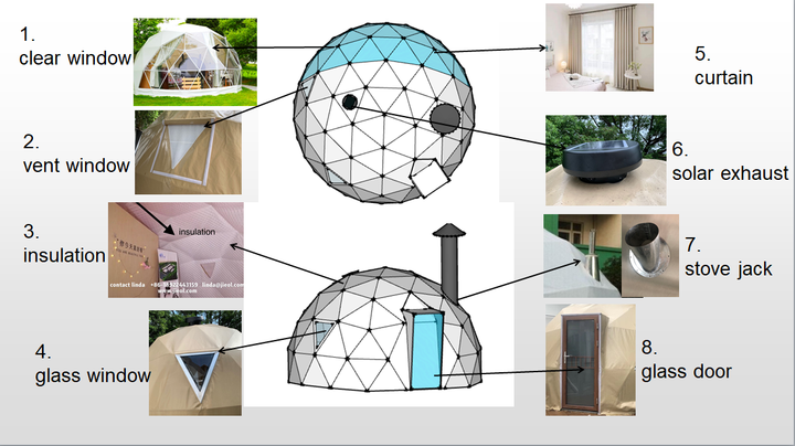 Diameter 4m Fully Transparent Geodesic  Dome Tent for Garden Decoration Dome