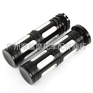 Puños de manillar de motocicleta Moshark, cromados negros, modificados con CNC para manillares Harley MP05-002-0033 - Product Image 5