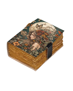 Diario de cuero Floral Fairy, Grimoire vintage hecho a mano con cerradura, libro de fantasía botánica, Libro de Sombras, regalo gótico de inspiración natural - Product Image 5