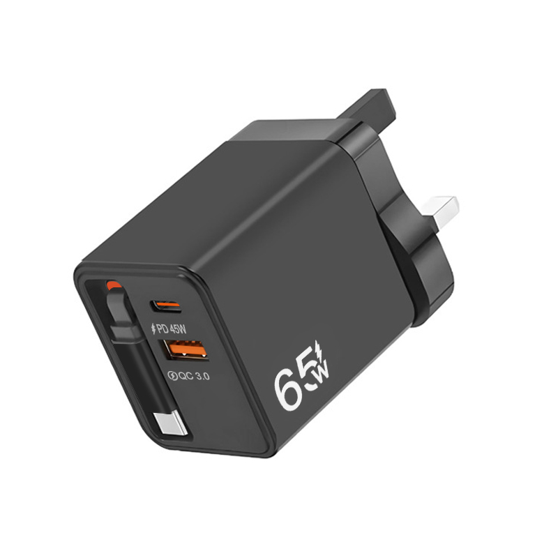black uk charger 65w