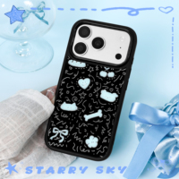 Coque de téléphone magnétique pour iPhone 17/17 Pro/17 Pro Max/16/16 Pro/16 Pro Max avec bordure noire dorée à motif animal et doublure floquée