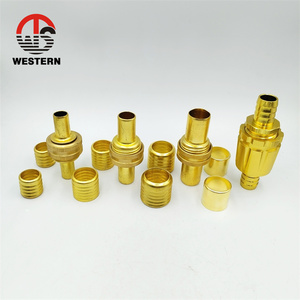 Дешевле, чем латунь. Отличный выбор. Набор садовых соединителей для шланга из алюминия (5/8 дюйма, наружная/внутренняя резьба) с обжимным кольцом. - Product Image 2