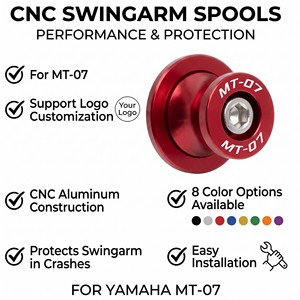 Glissières de bras oscillant pour moto <span class=keywords><strong>Yamaha</strong></span> MT07 MT-07, Bobines de support de paddock, Vis de levage, Accessoire en aluminium, <span class=keywords><strong>Logo</strong></span> personnalisé - Product Image 2