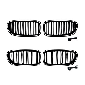 Cubierta Decorativa para Parrilla LED de BMW Serie 5 F10 F11, Línea Simple o Doble, Totalmente Negra con Luz, 2011-2017 - Product Image 2