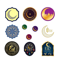 Autocollants Jubaolong Eid Mubarak pour boîte cadeau |   Étiquettes adhésives personnalisées imperméables Ramadan Kareem en rouleau pour l'emballage de biscuits et de bonbons