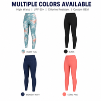 Leggings de bain taille haute pour femme OEM, protection UPF 50+, extensibles dans 4 directions, résistants au chlore, imprimé personnalisé, maillot de bain féminin