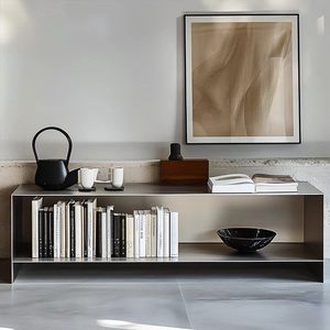 Mobile <span class=keywords><strong>TV</strong></span> in Acciaio Inossidabile Stile Vintage Bauhaus Moderno e Semplice <span class=keywords><strong>per</strong></span> <span class=keywords><strong>Soggiorno</strong></span>, Scaffale Portaoggetti, Mobiletto Rinforzato <span class=keywords><strong>per</strong></span> Casa - Product Image 1