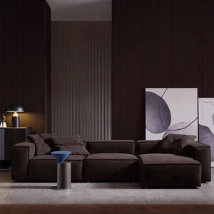 Juego de muebles de sofá minimalista con respaldo alto para oficina, sala de cine, sofá de embalaje comprimido moderno de lujo de Italia para ocio y sala de estar - Product Image 3