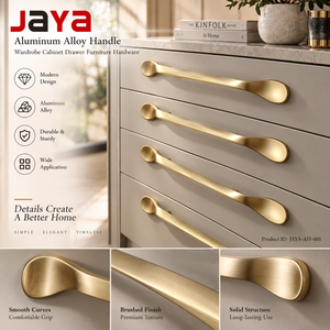 JAYA Aluminum Alloy Handle Wardrobe Cabinet Drawer Furniture Hardware <strong>Door</strong> Handle Cabinet <strong>Door</strong> Golden Handle - Product Image 1