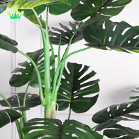 Grandes feuilles artificielles de palmier tropical en plastique, fausse feuille de tortue Monstera pour décorations de Pâques et du Nouvel An