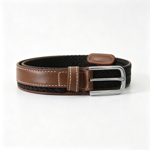 Ceintures en tissu tressé élastique personnalisées avec logo de marque pour femme, ceinture de taille et ceinture en corde avec boucle - Product Image 2