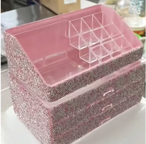 Hộp Đựng Cọ Trang Sức Lấp Lánh Sang Trọng Cho Nữ Hộp Sắp Xếp Ngăn Kéo Trang Điểm Đính Đá Lấp Lánh Hộp Đựng Mỹ Phẩm Trang Điểm Acrylic - Product Image 2
