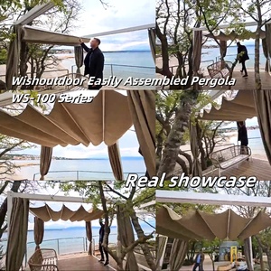 <span class=keywords><strong>Pergola</strong></span> en aluminium à lames orientables avec toit réglable manuellement, pavillon extérieur économique pour petit jardin et <span class=keywords><strong>terrasse</strong></span> - Product Image 3